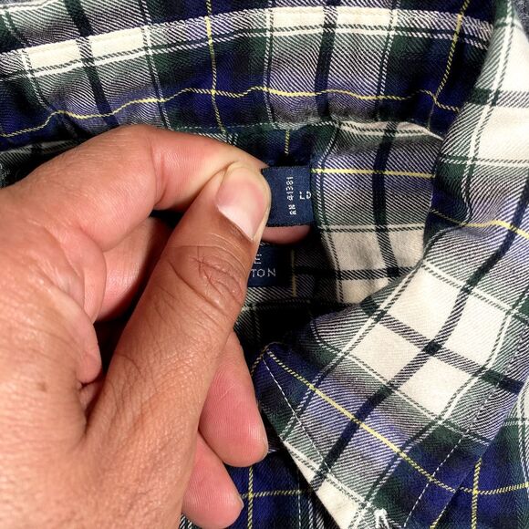 Polo Ralph Lauren Mens Medium Plaid Oxford Button up Shirt Blaire Lightweight - Picture 6 of 9